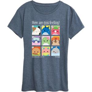 image:imageSquishmallows  Squish Mood Grid  Womens Short Sleeve Graphic TShirtHeather Blue