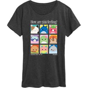 image:imageSquishmallows  Squish Mood Grid  Womens Short Sleeve Graphic TShirtHeather Charcoal