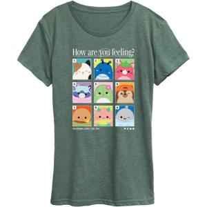 image:imageSquishmallows  Squish Mood Grid  Womens Short Sleeve Graphic TShirtHeather Juniper