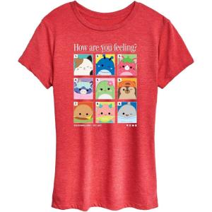image:imageSquishmallows  Squish Mood Grid  Womens Short Sleeve Graphic TShirtHeather Red