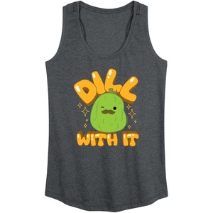 image:imageSquishmallows  Dill With It Charles Pickle  Womens Racerback TankHeather Charcoal